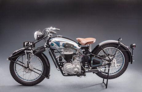 A sideview of a motorcycle